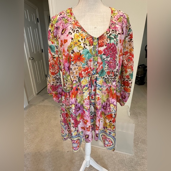 Johnny Was Multicolor Floral Tunic